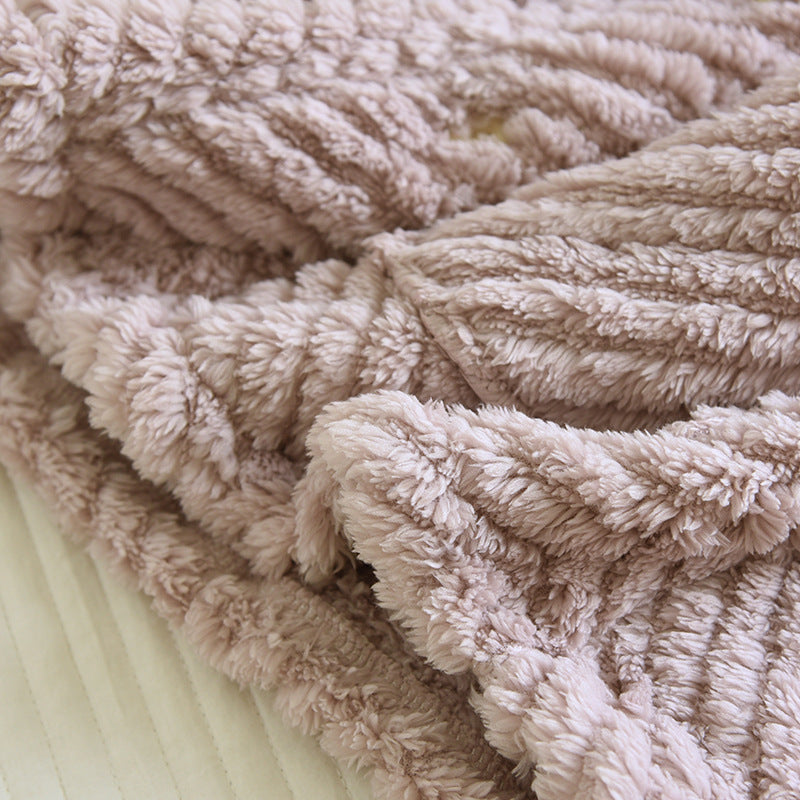 Round Neck Solid Color Flannel Fleece-lined Thickened Loungewear