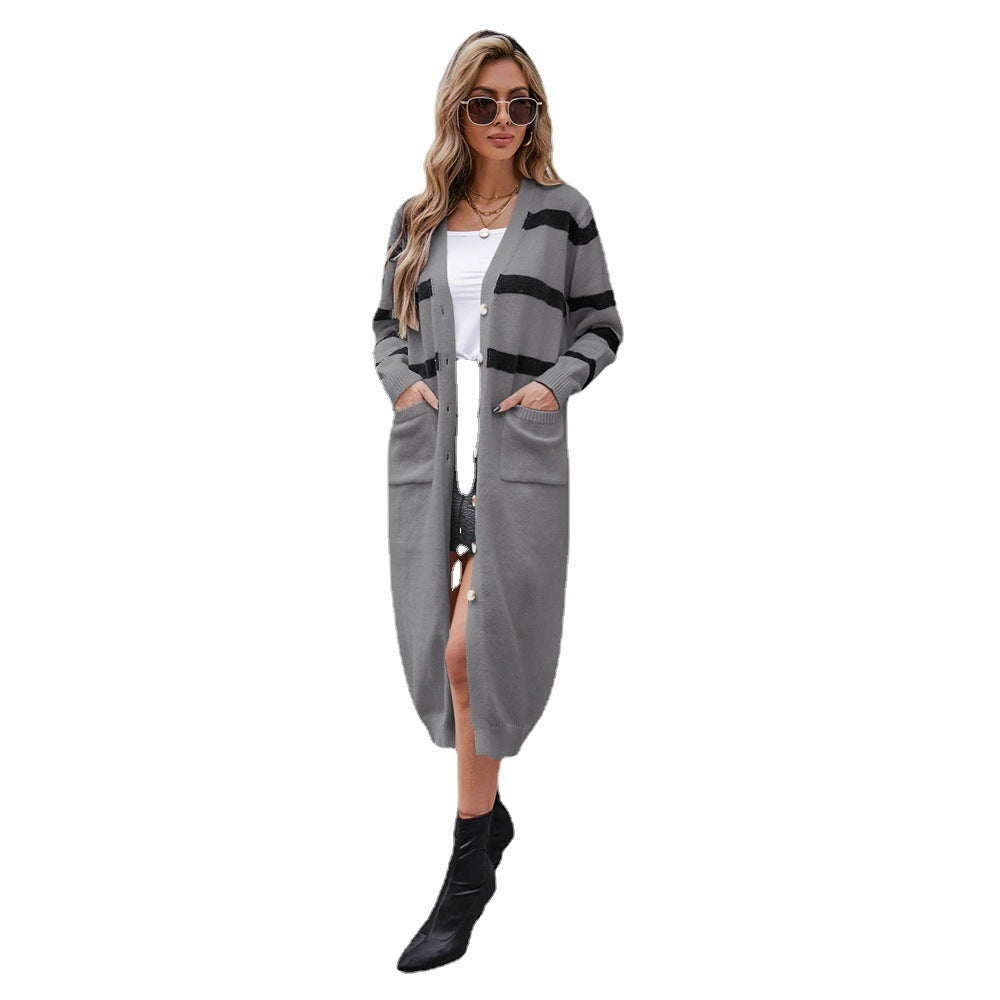 Women Striped Stitching Jacket