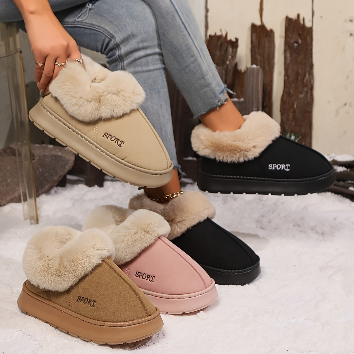 Women Shoes With Faux Fur