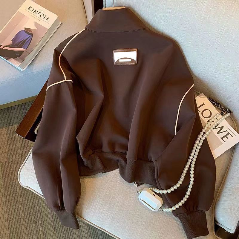 Pocket Stand-up Collar Baseball Jacket