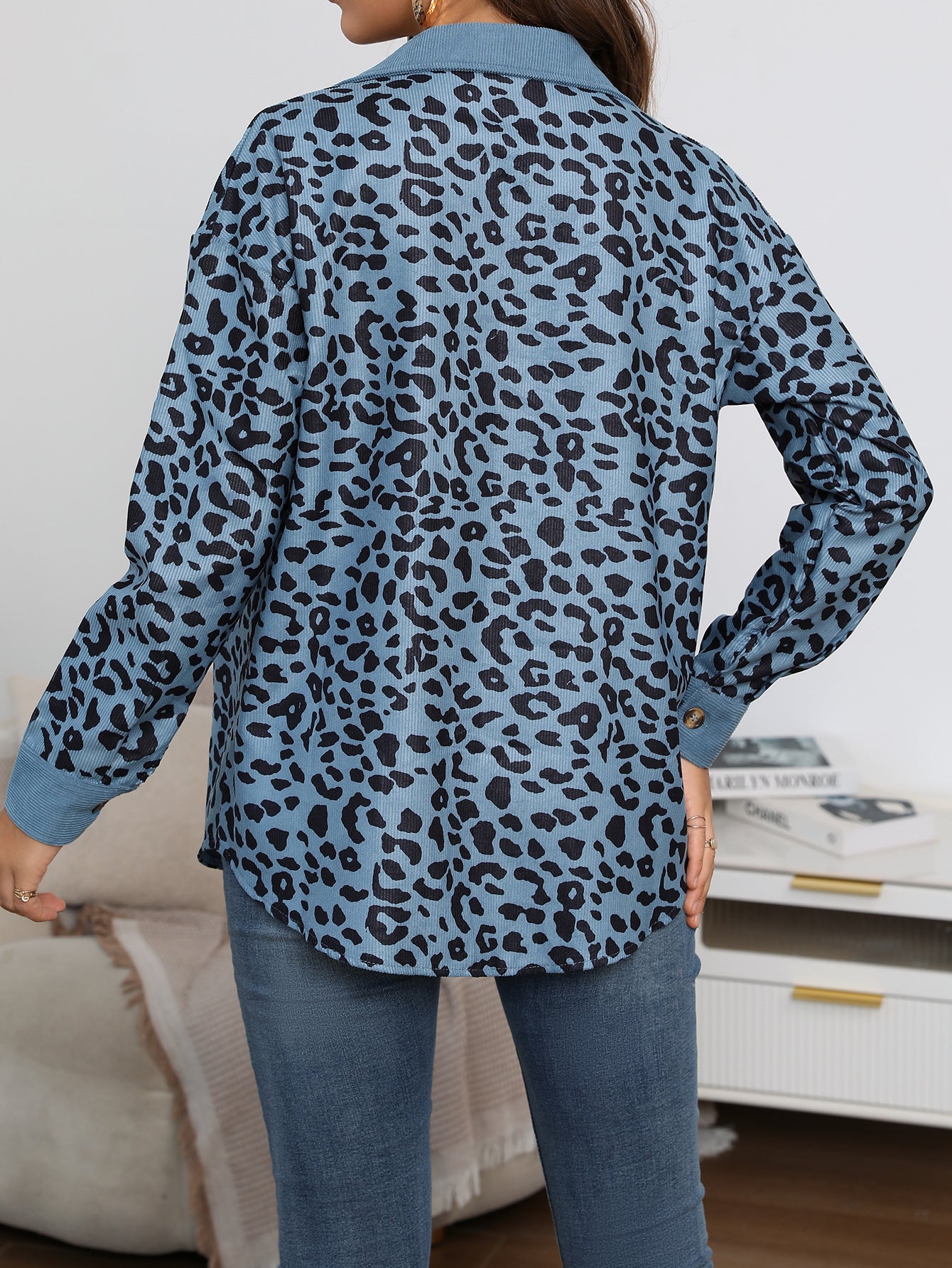 Leopard Print Long Sleeve Jacket